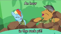 Size: 1920x1090 | Tagged: safe, derpibooru import, screencap, quibble pants, rainbow dash, pony, stranger than fan fiction, ball pit, dashcon, rock pit