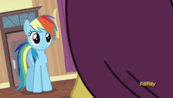 Size: 480x270 | Tagged: safe, derpibooru import, screencap, daring do, rainbow dash, pegasus, pony, stranger than fan fiction, animated, cute, dashabetes, fangasm, fangirling, female, mare, out of context, plot, squee, undressing, wingboner