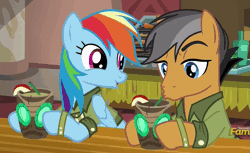 Size: 1183x724 | Tagged: safe, derpibooru import, screencap, quibble pants, rainbow dash, pony, stranger than fan fiction, animated, drinking, loop, sipping, straw