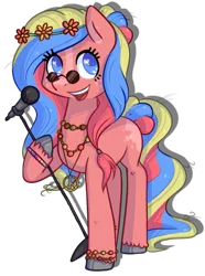 Size: 557x750 | Tagged: artist:kyaokay, derpibooru import, hippie, microphone, oc, oc:flower child, peace symbol, safe, simple background, singing, transparent background, unofficial characters only, unshorn fetlocks