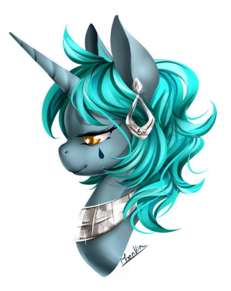 Size: 600x756 | Tagged: artist:moenkin, bust, derpibooru import, ear piercing, earring, jewelry, oc, oc:teary choir, piercing, portrait, safe, simple background, transparent background, unofficial characters only