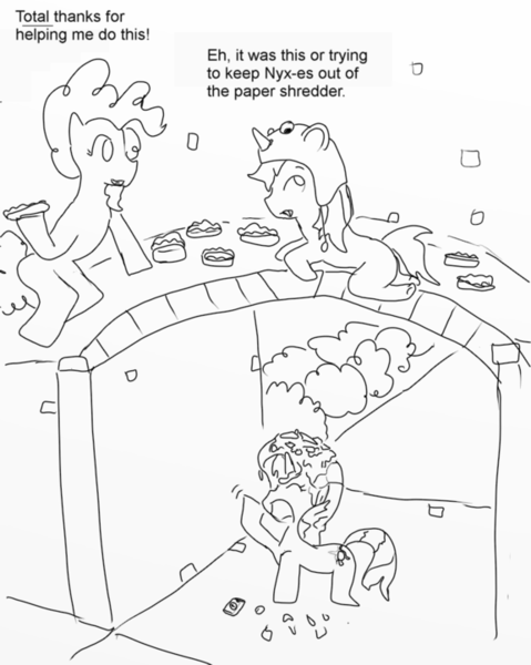 Size: 576x722 | Tagged: artist needed, derpibooru import, monochrome, oc, oc:piecone, pied, pinkie pie, safe