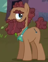 Size: 460x587 | Tagged: safe, derpibooru import, screencap, gravedigger hooffield, earth pony, pony, the hooffields and mccolts, background pony, beard, chest hair, clothes, cropped, facial hair, hooffield family, male, moustache, solo, stallion