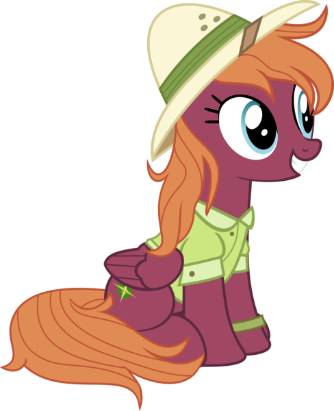 Size: 9885x12147 | Tagged: absurd resolution, artist:pink1ejack, background pony, clothes, cosplay, derpibooru import, hat, inkscape, safe, simple background, sitting, smiling, solo, stranger than fan fiction, sweet pepper, transparent background, vector