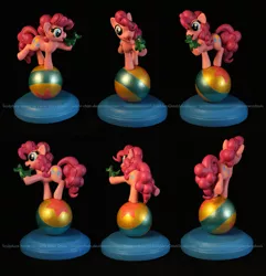 Size: 1280x1327 | Tagged: artist:aachi-chan, ball, circus, derpibooru import, figurine, gummy, luxo's ball, one of a kind, pinkie pie, pixar, safe, sculpey, sculpture, traditional art