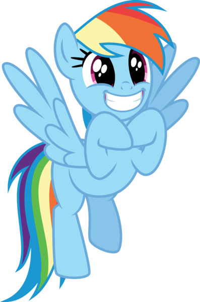 Size: 3668x5547 | Tagged: safe, artist:osipush, derpibooru import, rainbow dash, stranger than fan fiction, absurd resolution, cute, dashabetes, excited, floating, inkscape, simple background, smiling, solo, transparent background, vector