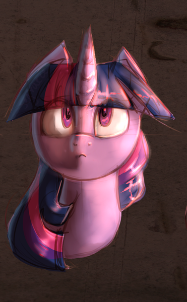 Size: 858x1389 | Tagged: artist:segraece, bust, derpibooru import, edit, looking up, portrait, safe, shading edit, shading practice, solo, twilight sparkle