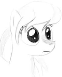 Size: 540x669 | Tagged: artist:itsthinking, background pony, bust, derpibooru import, digital art, female, frown, mare, monochrome, ocean spray, portrait, safe, sketch, solo, stranger than fan fiction