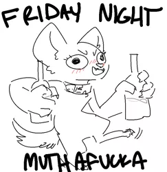Size: 811x836 | Tagged: alcohol, artist:nobody, derpibooru import, diamond dog, friday night, monochrome, oc, oc:kibble, safe, sketch, solo, unofficial characters only, vulgar