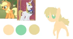 Size: 1264x675 | Tagged: safe, artist:angelstar000, derpibooru import, screencap, applejack, prince blueblood, oc, oc:prince adam, pony, offspring, parent:applejack, parent:prince blueblood, parents:bluejack