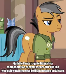 Size: 800x885 | Tagged: alicorn drama drama, captain obvious, caption, derpibooru import, drama, edit, edited screencap, image macro, meme, metadrama, misspelling, quibble pants, safe, screencap, stranger than fan fiction