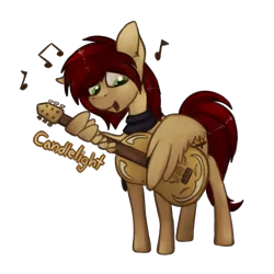 Size: 1753x1753 | Tagged: artist:marsminer, derpibooru import, guitar, oc, oc:candlelight, pinup, safe, singing, unofficial characters only, wing hands