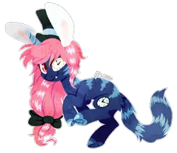 Size: 850x735 | Tagged: safe, artist:spacechickennerd, derpibooru import, oc, oc:tick time, unofficial characters only, hair bow, hat, solo