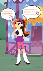 Size: 491x811 | Tagged: safe, artist:obeliskgirljohanny, artist:selenaede, derpibooru import, oc, oc:marmalade meringue, unofficial characters only, human, equestria girls, angry, base used, clothes, cosplay, costume, grojband, solo, trina riffin, vulgar