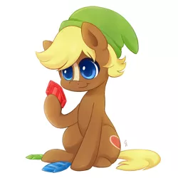 Size: 2000x2000 | Tagged: safe, artist:exceru-karina, derpibooru import, quarter hearts, earth pony, pony, cute, link, quarterbetes, rupee, simple background, solo, the legend of zelda, white background