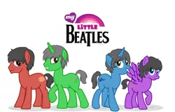 Size: 2500x1600 | Tagged: artist:missmagikarp, derpibooru import, george harrison, john lennon, my little x, paul mccartney, ponified, ringo starr, safe, the beatles