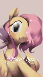 Size: 1080x1920 | Tagged: artist:ciyunhe, derpibooru import, fluttershy, looking at you, safe, smiling, solo