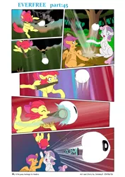 Size: 5784x8176 | Tagged: safe, artist:jeremy3, derpibooru import, apple bloom, scootaloo, sweetie belle, pony, comic:everfree, absurd resolution, comic, cutie mark crusaders, this will end in death