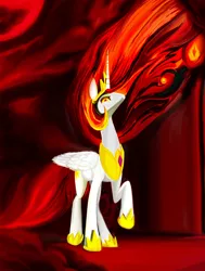 Size: 738x975 | Tagged: angry, artist:ponsce, derpibooru import, mane of fire, nightmare star, princess celestia, safe, solo, wip