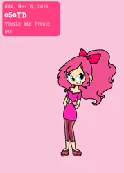 Size: 640x896 | Tagged: artist:obeliskgirljohanny, clothes, derpibooru import, fashion, human, humanized, pinkie pie, safe, solo