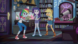 Size: 640x360 | Tagged: safe, derpibooru import, screencap, applejack, fluttershy, pinkie pie, rainbow dash, rarity, spike, spike the regular dog, sunset shimmer, dog, equestria girls, legend of everfree, animated, dark, death, dissolving, erasing, infinity snap, nightmare, nightmare fuel, reaching out, spoiler for another series, walls of comments, you know for kids, youtube link