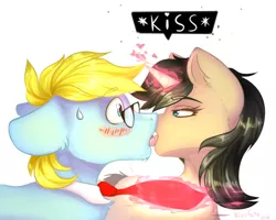 Size: 2000x1600 | Tagged: artist:rizolate, derpibooru import, drool, female, kissing, male, oc, oc:justis, oc:solareyn, oc x oc, pony town, shipping, simple background, straight, suggestive, unofficial characters only, white background