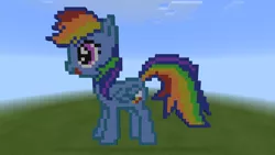 Size: 1920x1080 | Tagged: artist:prospekt, blocks, derpibooru import, game, game screencap, minecraft, minecraft block, minecraft pixel art, pixel art, rainbow dash, safe