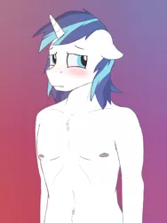 Size: 1200x1600 | Tagged: suggestive, artist:timidwithapen, derpibooru import, shining armor, anthro, bare chest, belly button, blushing, male, sexy, sexy armor, solo, solo male, topless