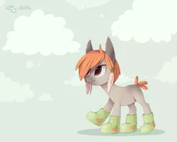 Size: 1372x1099 | Tagged: artist:milka-pony, cloud, derpibooru import, frown, oc, safe, short tail, solo, uggs, unofficial characters only