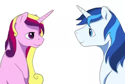 Size: 1600x1072 | Tagged: artist:x-bond-of-flame-x, derpibooru import, female, looking at each other, male, princess cadance, safe, shining armor, shiningcadance, shipping, straight