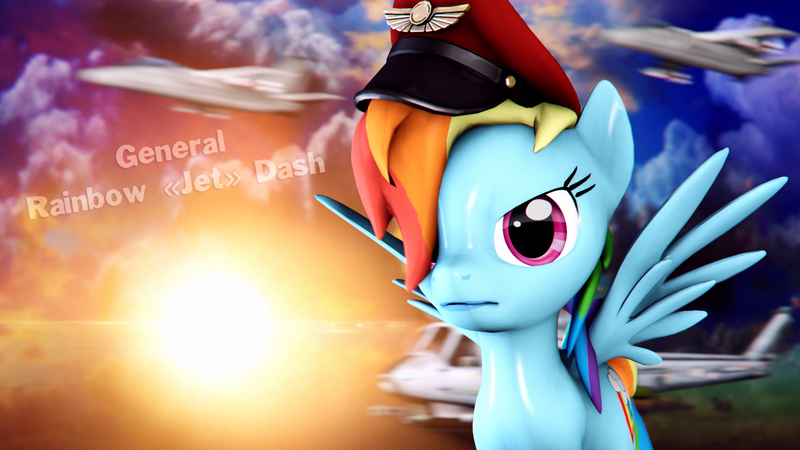 Size: 1920x1080 | Tagged: 3d, artist:dashie116, cap, command and conquer, command and conquer: generals, crossover, derpibooru import, general, hat, helicopter, jet, rainbow dash, safe, source filmmaker