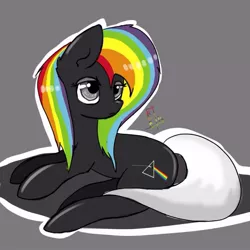 Size: 1252x1252 | Tagged: artist needed, safe, derpibooru import, oc, oc:dark side, unofficial characters only, earth pony, pony, female, hipgnosis, mare, pink floyd, rainbow hair, solo, the dark side of the moon