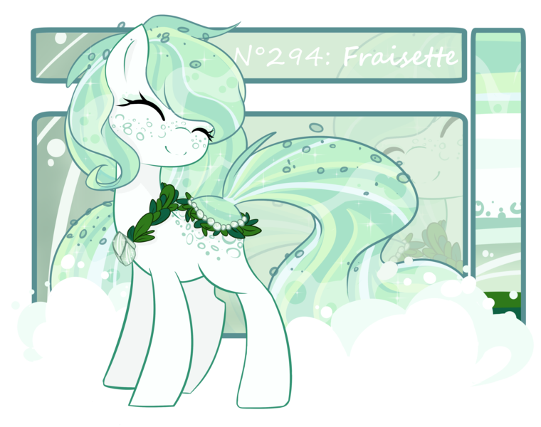 Size: 4408x3480 | Tagged: safe, artist:xsidera, derpibooru import, oc, oc:fraisette, unofficial characters only, original species, pond pony, solo