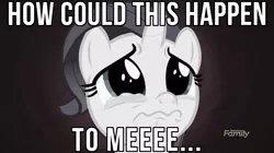 Size: 1253x704 | Tagged: safe, derpibooru import, screencap, rarity, pony, the cart before the ponies, crying, filly rarity, how could this happen to me, meme, sad, simple plan, song reference, untitled (song)
