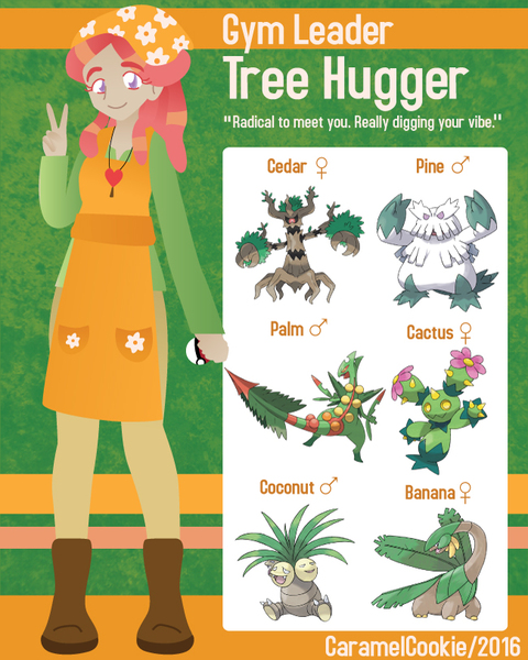 Size: 650x813 | Tagged: abomasnow, adobe illustrator, artist:caramelcookie, crossover, derpibooru import, exeggutor, human, humanized, maractus, mega sceptile, peace sign, pokéball, pokémon, pokémon trainer, safe, sceptile, solo, tree hugger, trevenant, tropius