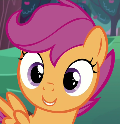 Size: 463x479 | Tagged: safe, derpibooru import, screencap, scootaloo, pegasus, pony, the cart before the ponies, cropped, cute, cutealoo, diabetes, female, filly, smiling, solo, spread wings, wings