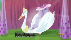 Size: 1274x721 | Tagged: safe, derpibooru import, screencap, pony, the cart before the ponies, cart, meme, swanlestia cart, youtube, youtube caption