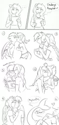 Size: 2500x5258 | Tagged: suggestive, artist:askbubblelee, derpibooru import, oc, oc:bubble lee, oc:crayola, oc:imago, oc:mako, oc:night owl, oc:singe, oc:spellbind, unofficial characters only, anthro, bat, bat pony, hybrid, orca pony, original species, pegasus, anthro oc, bisexual, comic, descriptive noise, female, horse noises, kissing, lesbian, makolee, male, meme, straight