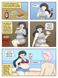 Size: 3000x4000 | Tagged: artist:lordstormcaller, bbw, belly, belly button, big belly, big breasts, bikini, breasts, brexit, britavia, busty octavia, button popping, clothes, derpibooru import, fat, fatavia, female, fleur-de-lis, human, humanized, octavia melody, rule 63, suggestive, swimsuit, weight gain