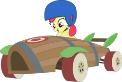 Size: 7164x4850 | Tagged: safe, artist:pink1ejack, derpibooru import, apple bloom, earth pony, pony, the cart before the ponies, absurd resolution, cart, female, filly, foal, helmet, open mouth, simple background, solo, transparent background, vector