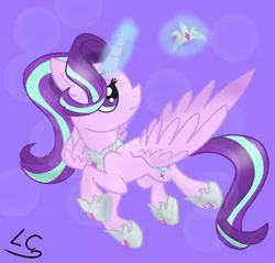 Size: 1024x980 | Tagged: safe, artist:ingresar, derpibooru import, starlight glimmer, alicorn, pony, alicornified, crown, jewelry, race swap, regalia, solo, starlicorn, xk-class end-of-the-world scenario