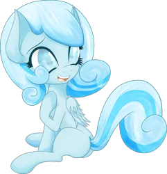 Size: 1929x2000 | Tagged: safe, artist:an-m, derpibooru import, oc, oc:snowdrop, unofficial characters only, pegasus, pony, blank flank, cute, female, filly, happy, hoof on chest, looking back, open mouth, simple background, snowbetes, solo, transparent background