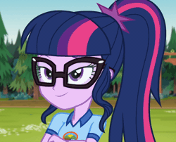 Size: 668x540 | Tagged: safe, derpibooru import, screencap, sci-twi, twilight sparkle, equestria girls, legend of everfree, animated, cropped, ponytail, solo