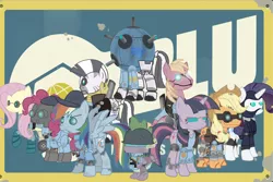 Size: 900x600 | Tagged: safe, artist:avastindy, artist:trungtranhaitrung, derpibooru import, applejack, big macintosh, fluttershy, pinkie pie, rarity, spike, twilight sparkle, zecora, earth pony, pony, robot, zebra, crossover, demoman, engineer, game, heavy, male, mann vs machine, medic, pyro, sentry buster, sniper, soldier, spy, stallion, team fortress 2