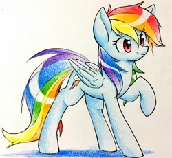 Size: 1876x1724 | Tagged: artist:yukimaki, derpibooru import, rainbow dash, safe, solo, traditional art, watercolor painting