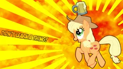 Size: 1920x1080 | Tagged: alcohol, applejack, artist:katiepox, artist:kigaroth, cider, derpibooru import, edit, safe, solo, wallpaper, wallpaper edit