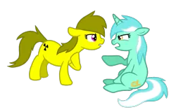 Size: 1237x793 | Tagged: argument, artist:nukeleer, derpibooru import, duo, lyra heartstrings, oc, safe, simple background, transparent background, vector