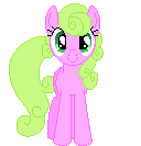Size: 128x133 | Tagged: safe, artist:onil innarin, derpibooru import, daisy, flower wishes, pony, animated, blinking, c:, female, looking at you, mare, pixel art, simple background, solo, transparent background