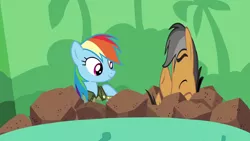 Size: 1280x720 | Tagged: safe, derpibooru import, screencap, quibble pants, rainbow dash, pony, stranger than fan fiction, ball pit, great moments in animation, smear frame