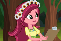 Size: 781x528 | Tagged: safe, derpibooru import, screencap, gloriosa daisy, equestria girls, legend of everfree, animated, cute, daisybetes, geode of fauna, geode of shielding, geode of sugar bombs, geode of super speed, geode of super strength, magical geodes